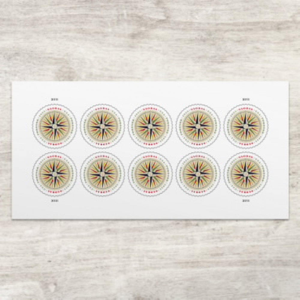 (2025) Global: 1794 Compass Rose Stamps, Sheet of 10