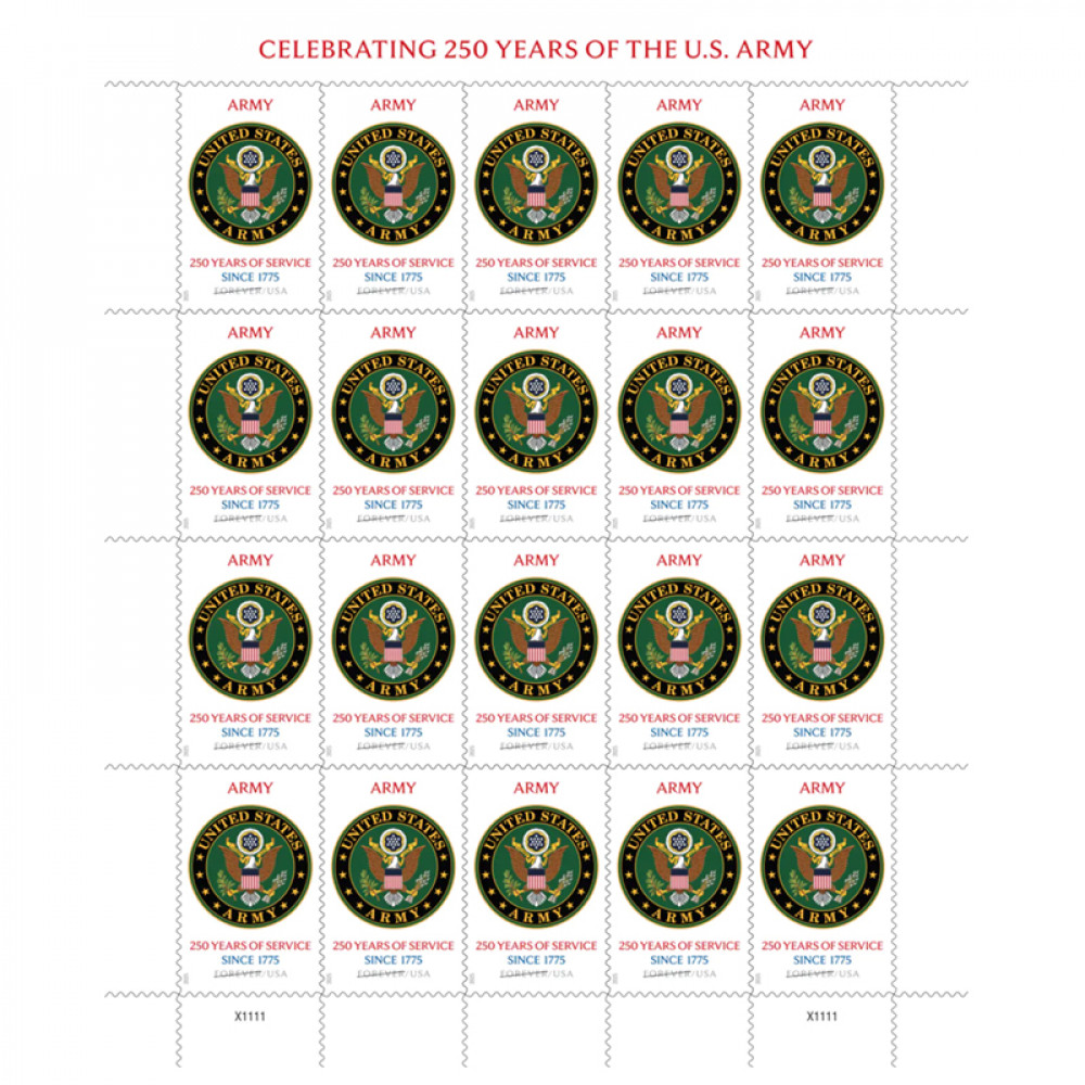 (2025) U.S. Army 250th Stamps, Sheet of 20