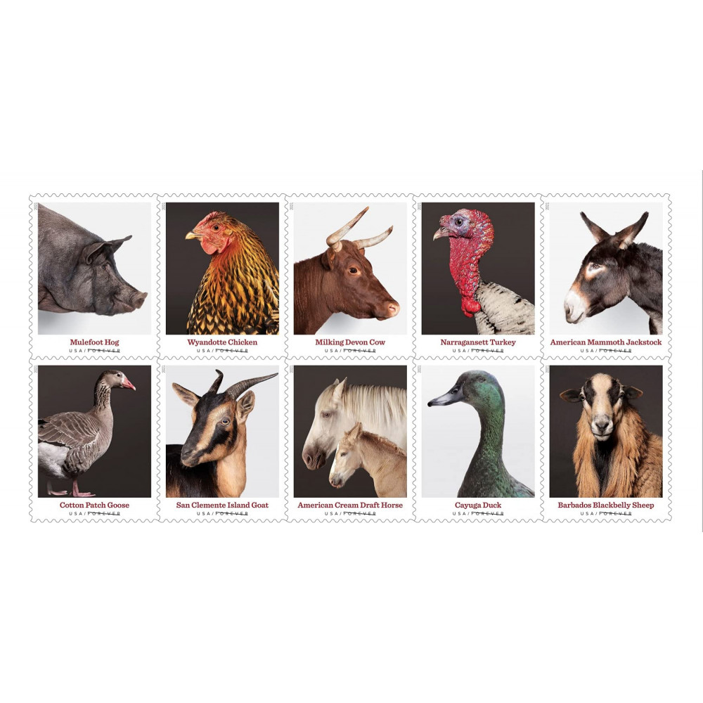 (2021) US New Heritage Breeds Forever Postage Stamps