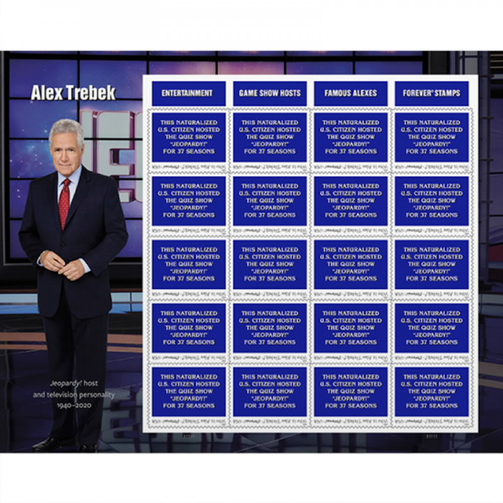 (2024) US Alex Trebek Forever Stamps, Sheet of 20